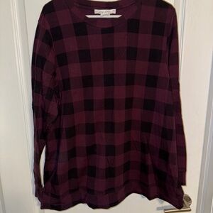 New without tags purple buffalo plaid top
